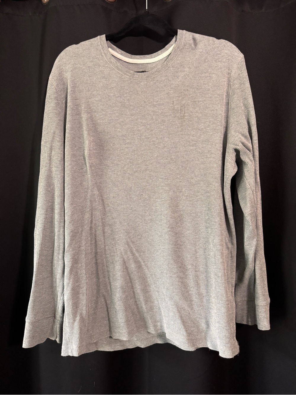 Men’s American Rag Heather Gray Waffle Knit Long Sleeve Top